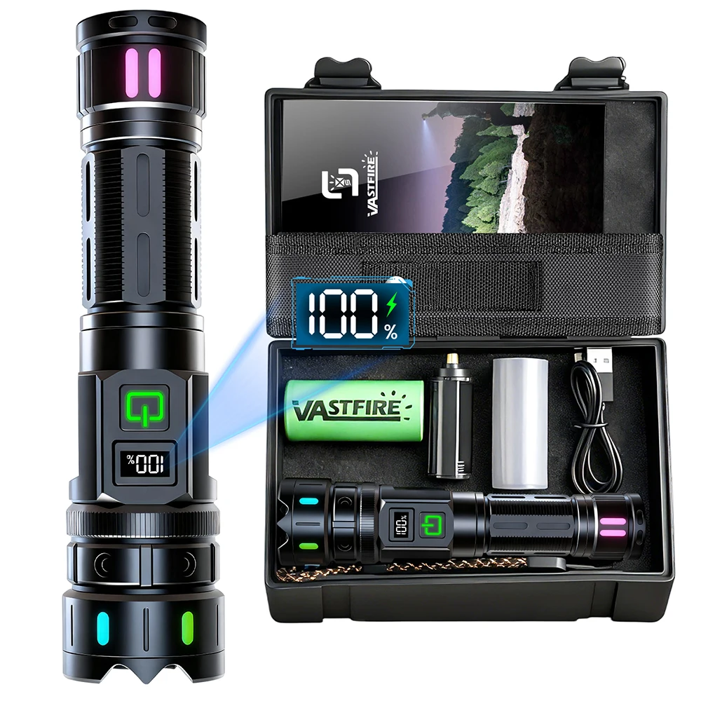 

White Laser LED Flashlight High Power Torch USB Rechargeable Aluminum alloy Outdoor Camping Hunting Fishing Riding Lighting Lamp