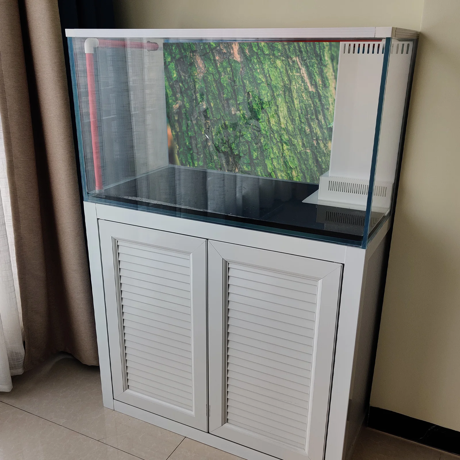 

Aquarium Background Sticker Tree Bark Pattern Self-Adhesive Fish Tank Decal Easy Apply Residue- Tank Decoration Wall