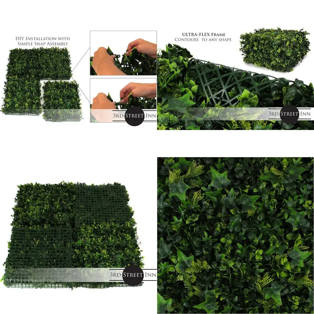 

Искусственные панели из зелени - Декоративная стена-изгородь - Экран для обеспечения конфиденциальности - Сборные декоративные панели для использования внутри и снаружи помещений (4 шт.)