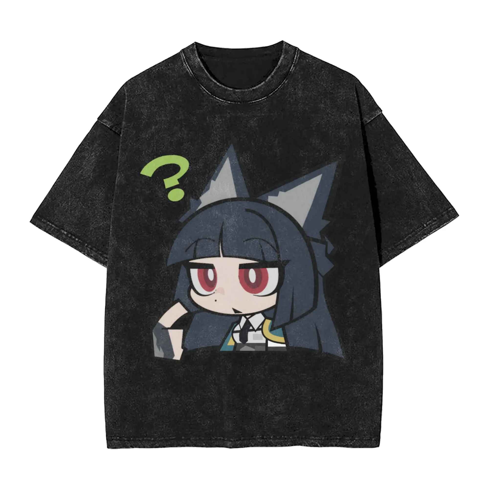 Washed T Shirts Zenless Zone Zero Miyabi  Hip Hop Novelty T-Shirts Oversize Streetwear Short Sleeve Tops Tee Shirt for Men Women