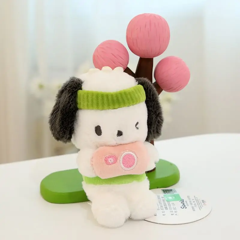 Authentic Official Item Pachacco Hold Camera Sit Posture Plush Filling Doll Keychain Jeans Belt Clip Hang Ornament Birthday Gift