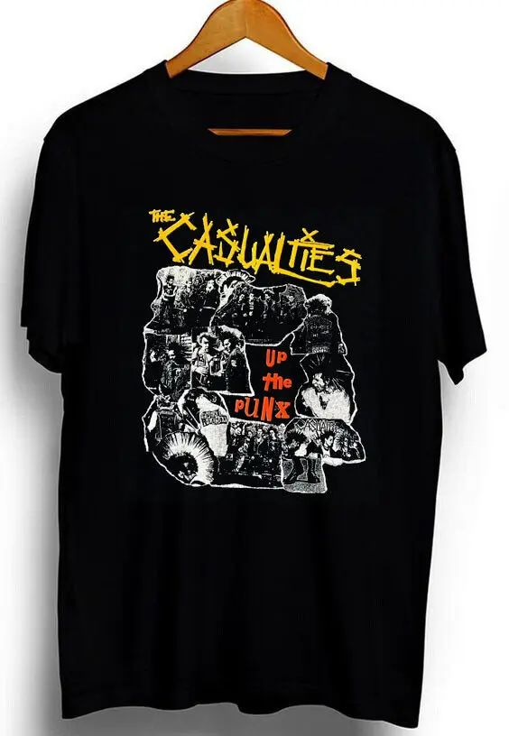 Reprinted The Casualties Up Punx T Shirt Rock Band Te7728