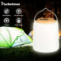 Tragbare LED Camping Licht Outdoor Zelt Licht wasserdichte Camping Laterne Hängelampen USB wiederauf ladbare Nacht Not licht