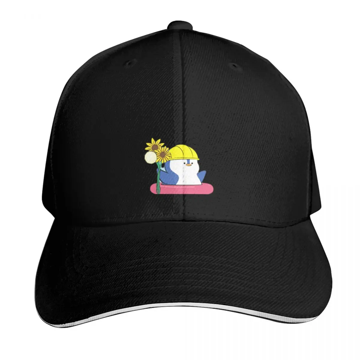 Pudgy Penguins Baseball Cap Cotton Twill Breathable Contrast Two Tone Brim Snapback Flat Bill
