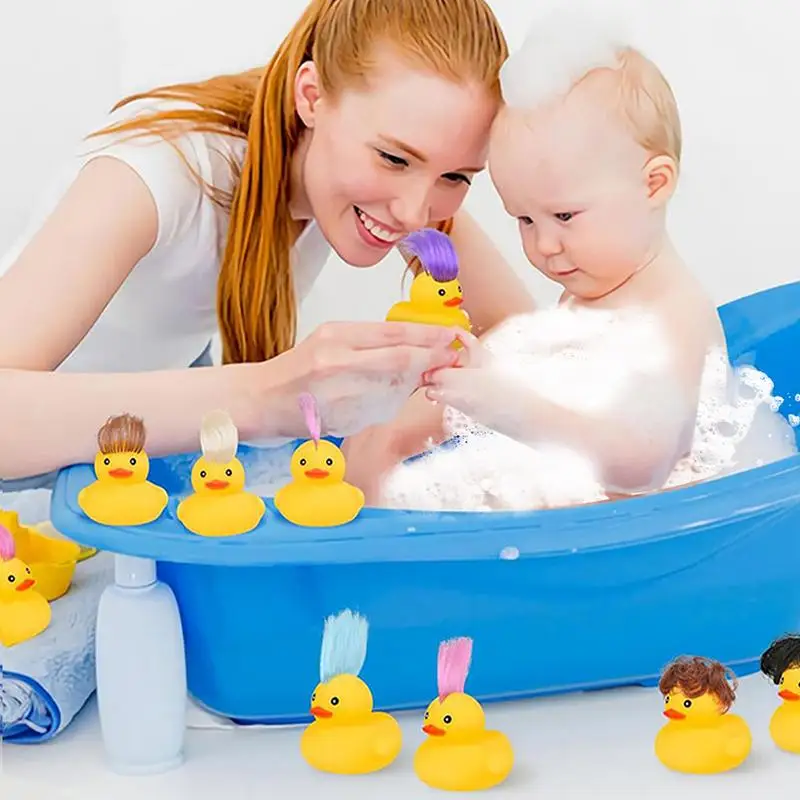 Jouet de bain de canard en caoutchouc, jouet d'eau de dessin animé, ornements de baignoire, doux, jeu d'eau de Bergame, douche, plage, piscine