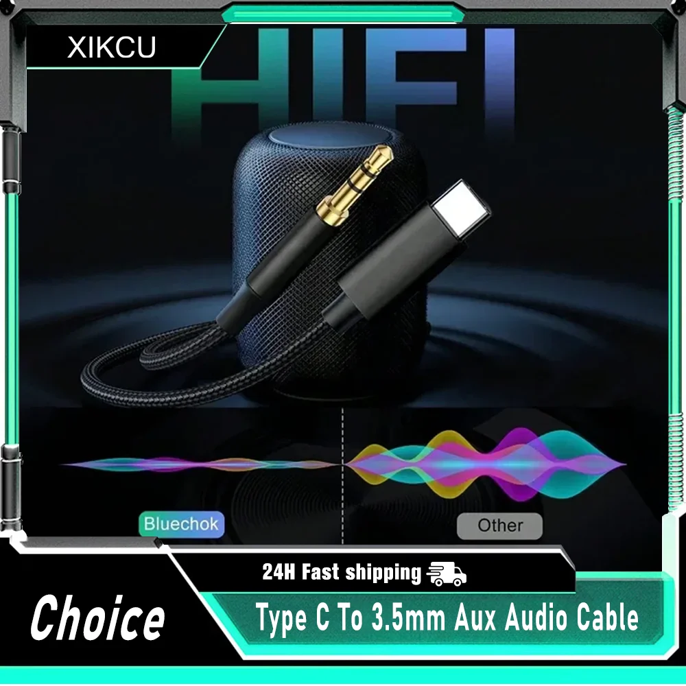 

USB Type C к 3,5 мм Aux аудиокабель гарнитура динамик разъем для наушников адаптер автомобильный Aux для Samsung S25 S24 S23 S22