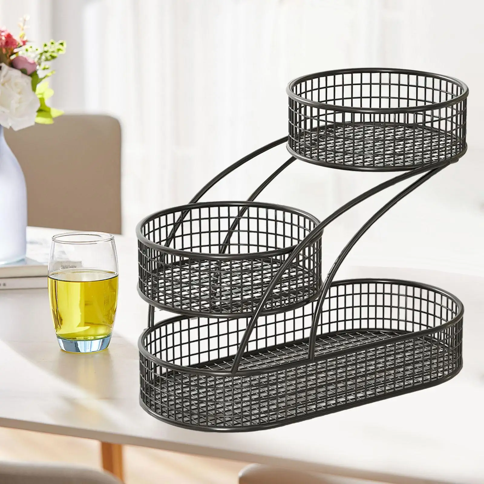 

3 Tier Fruit Basket Holder Tiered Display Stand Modern Kitchen Organizer Serving Tray for Dining Table Party Countertop Decor