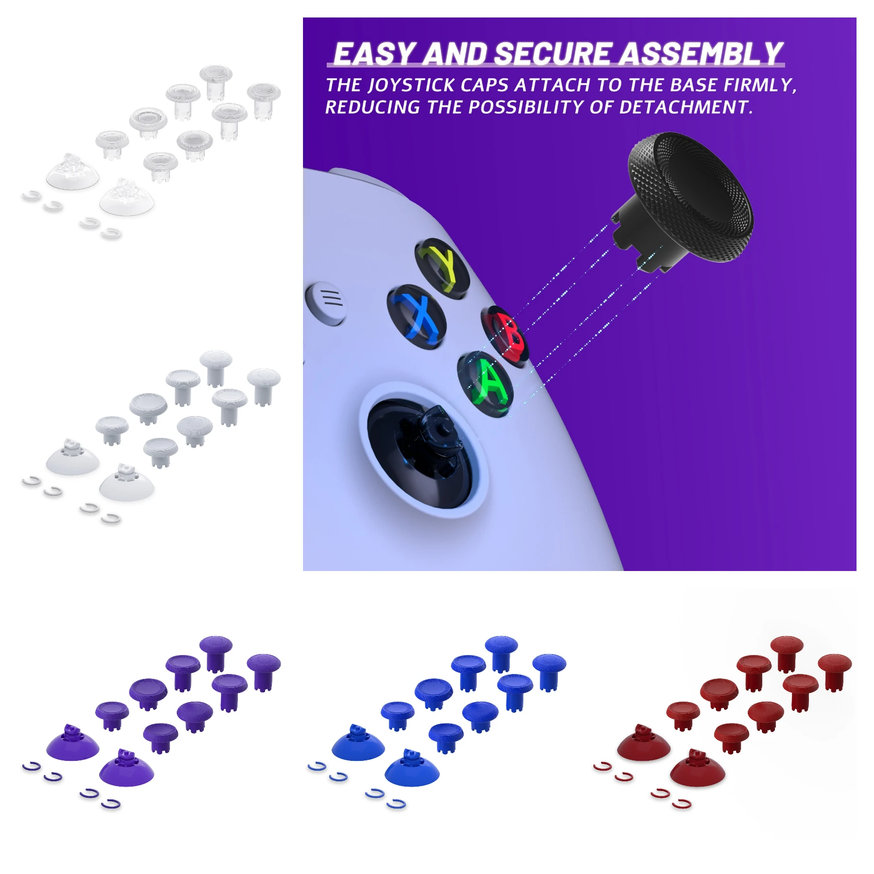 eXtremeRate ThumbsGear V3 Interchangeable Thumbsticks for Xbox Core Controller, for Xbox One S/X/Elite, for Nintendo Switch Pro