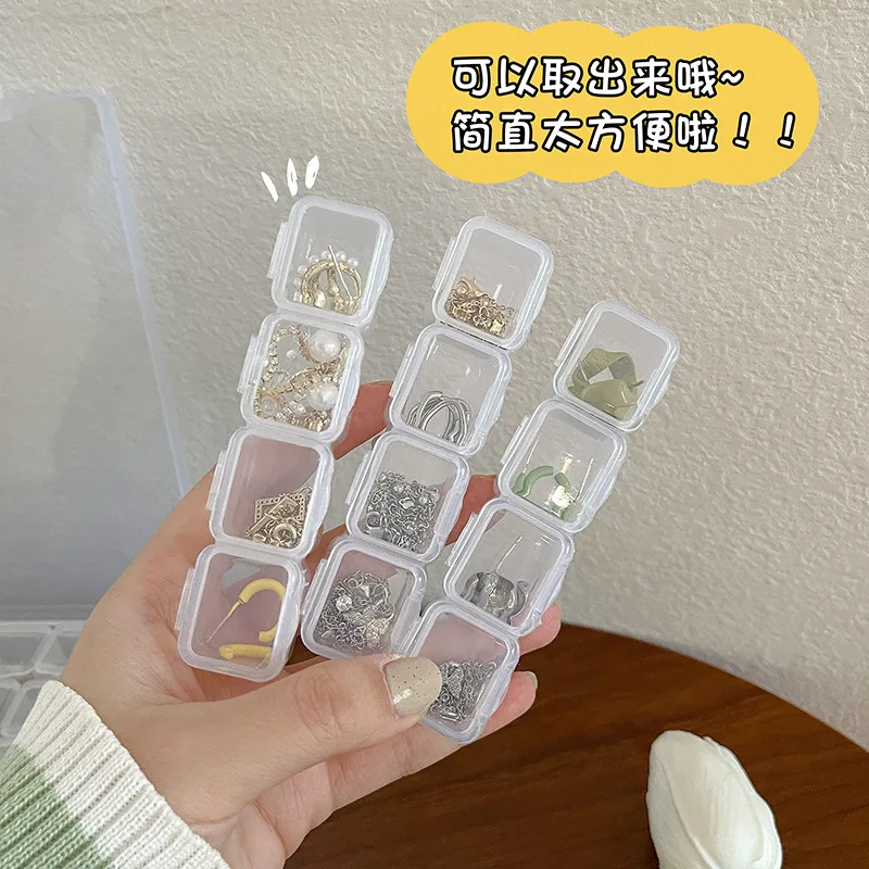 Durchsichtige Reise-Schmuck-Organizer-Box mit anlaufgeschütztem Design | Verstellbare Fächer für Halskette, Ohrringe, Ringe | Tragbares T – Detail 5