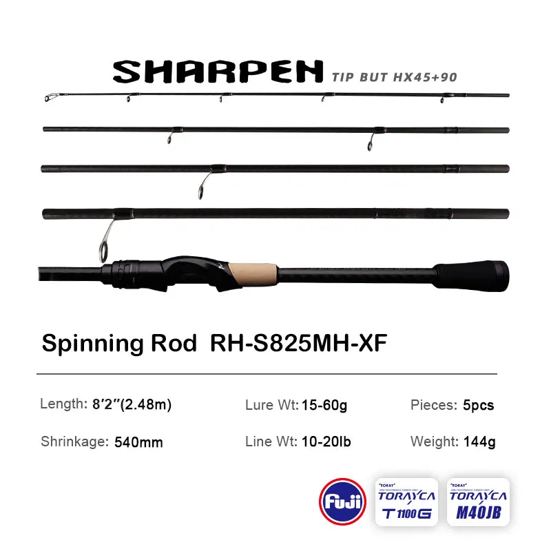 PURELURE SHARPEN Reizen Zacht Lokken Lang Spinnen en Casting XF/MF Actie Hengels FUJI Componenten Bass Snoek Hengel Hengel Reel