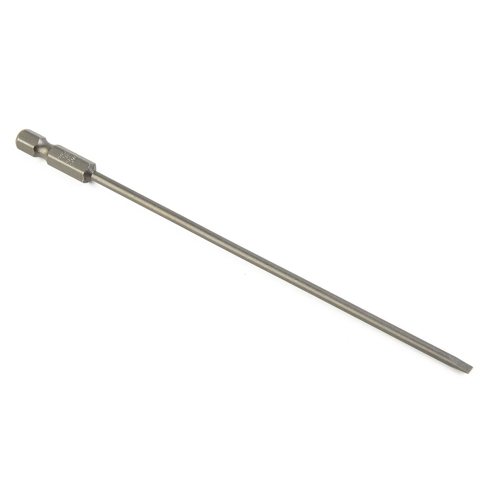 Hex Shank Screwdriver Bit Slotted Tip Electric Flat Head Manual SL3.0 SL4.0 SL5.0 SL6.0 150mm Long Alloy Steel
