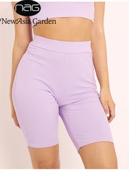 NewAsia-pantalones cortos acanalados para mujer, Shorts de motorista de cintura alta, blancos, ajustados, para trotar, informales, ropa de estar por casa, color negro, 2020