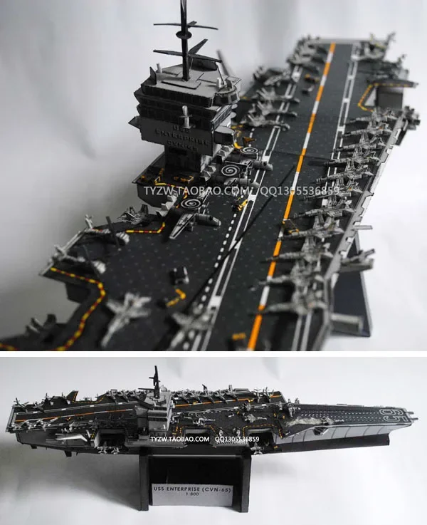 USS Enterprise Aircraft Carrier CVN65 DIY Paper Model 3D Paper Art Military Toys