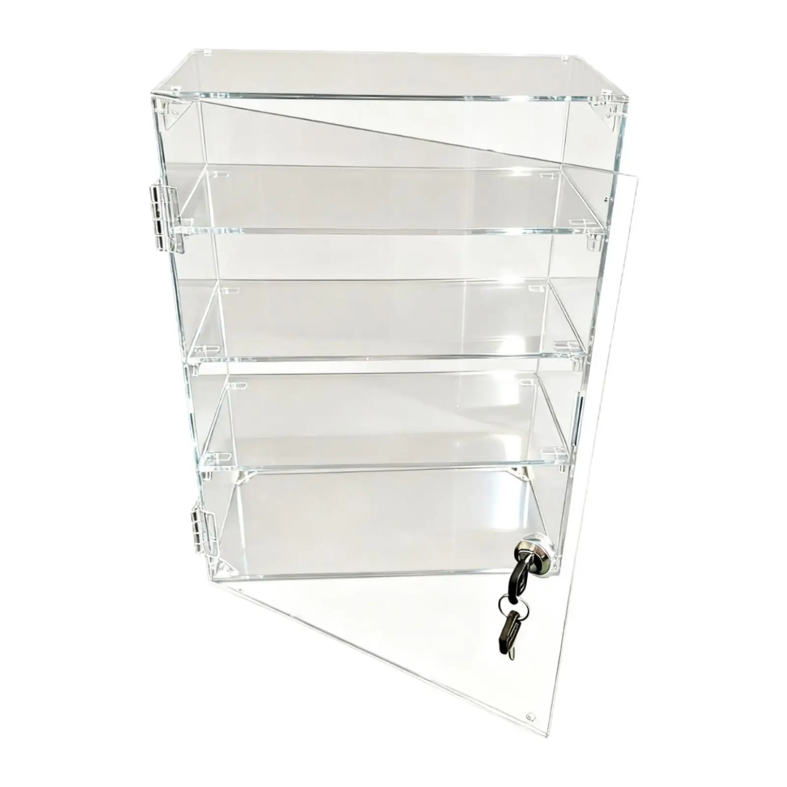 Acrylic Display Case with Lock Removable Clear Dustproof Lockable Showcase Display Cabinet Organizer for Countertop Desktop Home