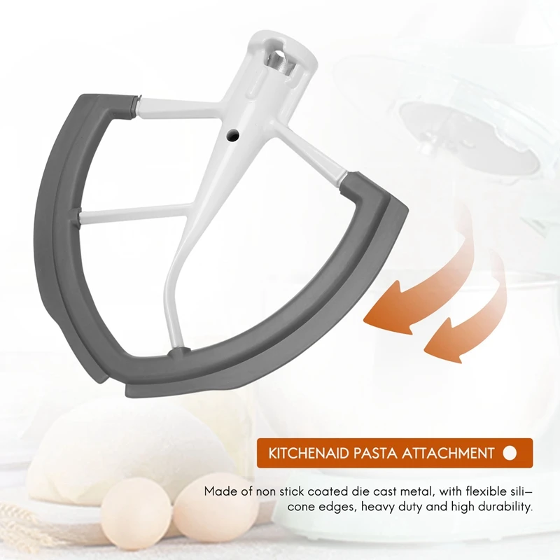 Flex Edge Beater For Kitchenaid Bowl-Lift Stand Mixer - 6 Quart Dough Mixing Paddle With Flexible Silicone Edges