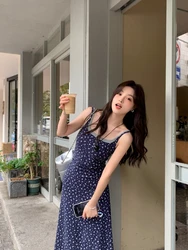 High Quality Hot Selling Fake Two-piece Floral Camisole Long Dress, Slim Fit, Waist Cinching, Slimming Hanging Dress Vestidos