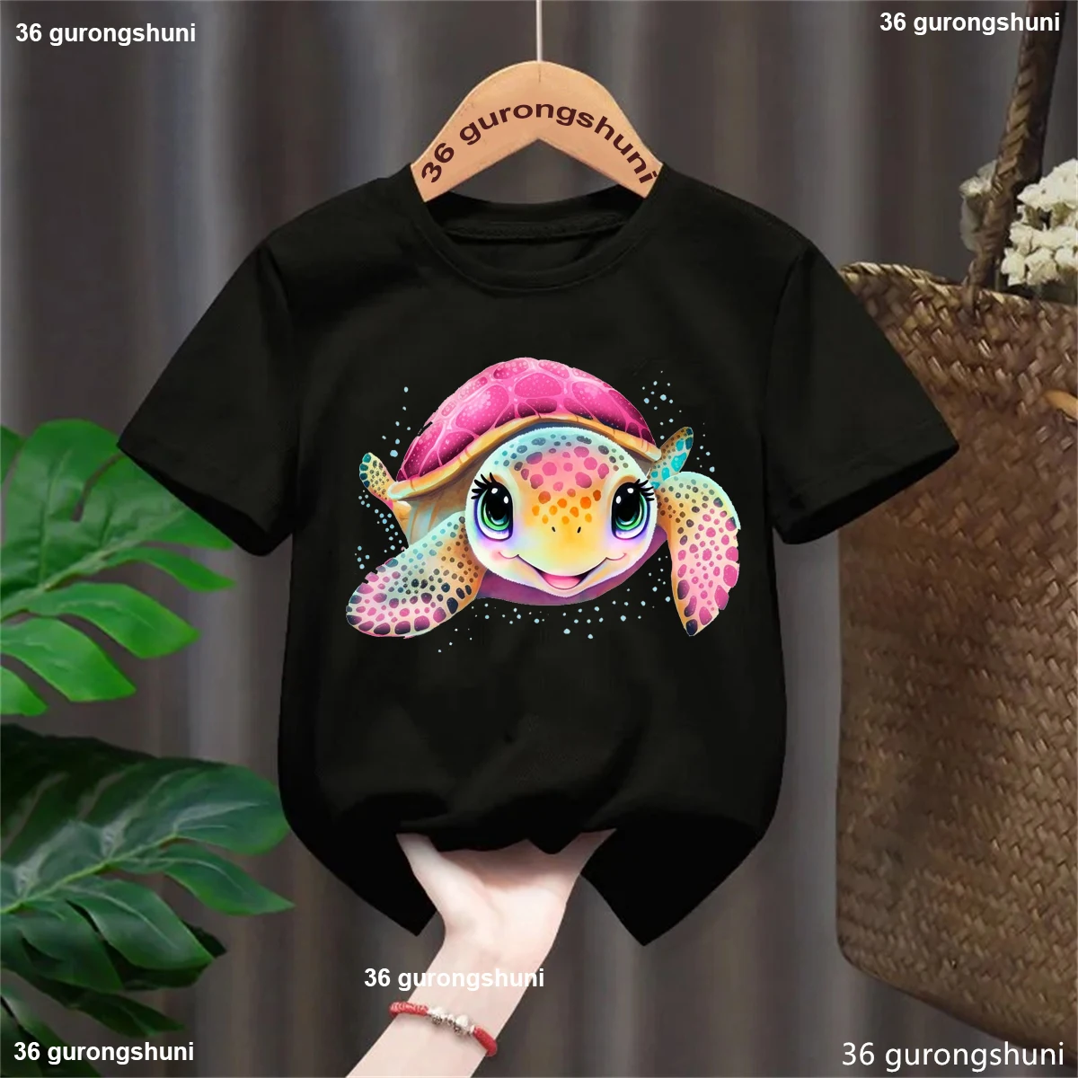 

Sea Turtle Printed T Shirt Girls/Boys Summer Tops Tee Kids Clothes Harajuku Kawaii Solid T-Shirt Short Sleeve Tshirt