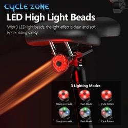 Mini Bicycle Taillight Bike Rear Light Type-C Rechargeable LED Night Riding Safety Warning Tail Light MTB Cycling Accessories