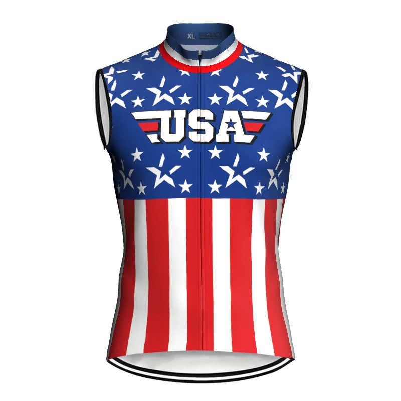 

USA Bike Vest, Sleeveless Cycling Jersey, Bicycle Tank Wear, MTB Sport Top, Racing Gilet, Motocross, Anti-Sweat, Bike, New Shirt