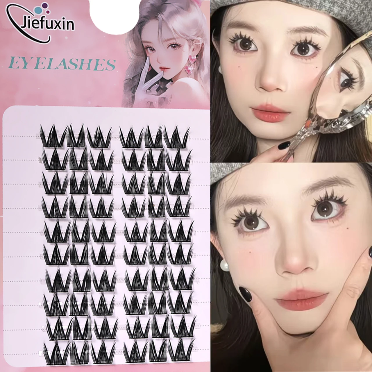 10-reihige einzelne falsche Wimpern, weiche Cluster-Wimpern, wiederverwendbar, falsche Wimpern, Verlängerungs-Make-up, geeignet für Anfänger – Detail 2