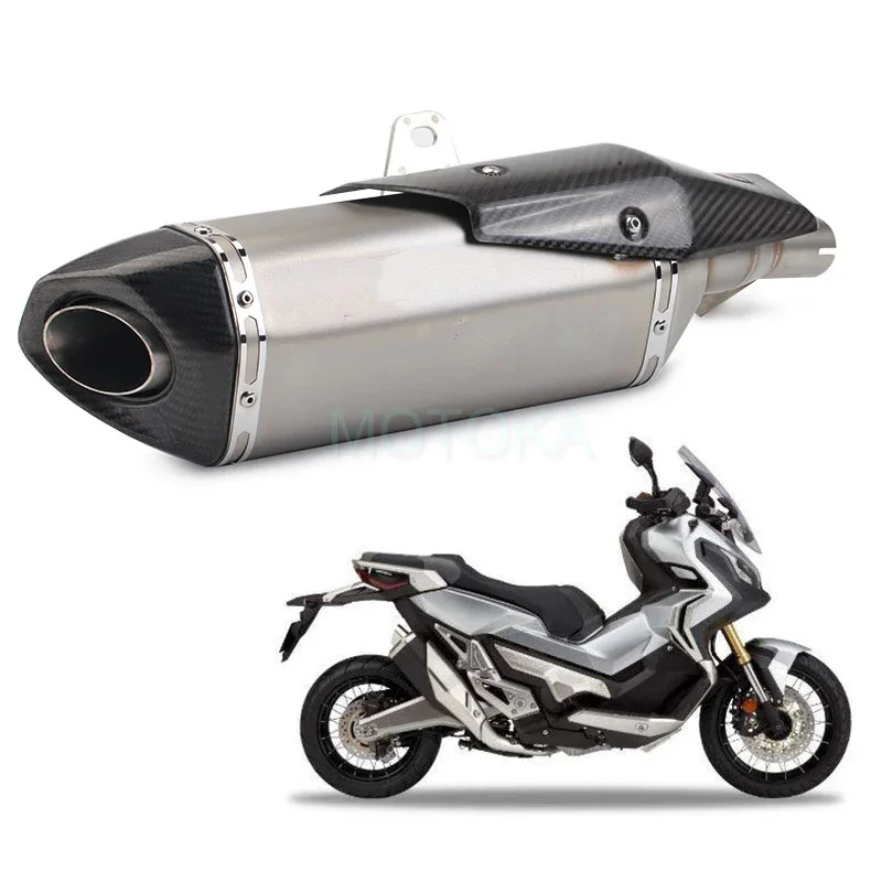 51mm Universal Motorcycle Modified Exhaust Pipe System For Honda X-ADV750 ADV 750 2018 2019 Moto Exhaust With Heat Shield