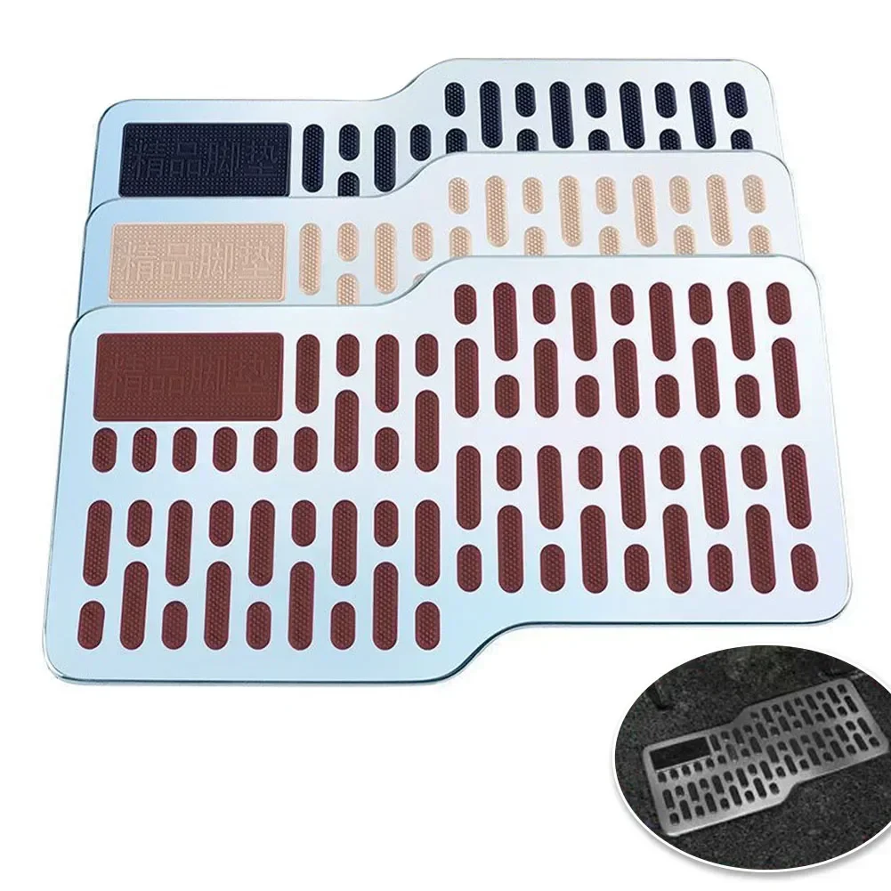 Auto Foot Rest Pedal Plate Floor Carpet Mats Non-slip Stainless Heel Pad For Truck Suv Black Beige Brown Car Accessories