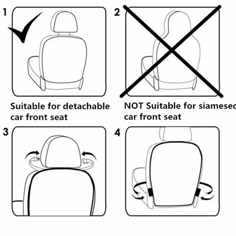 Juste de dossier de protection de siège de voiture, livres transparents, coussin anti-coup de pied, accessoires de pièces automobiles, housse de protection pour enfants