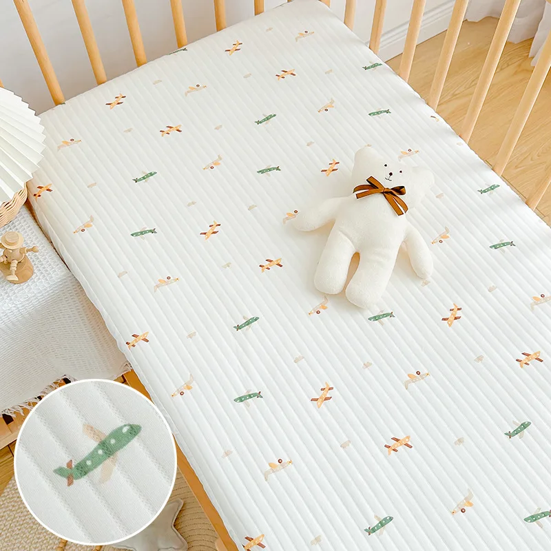 Newborn Cotton Bed Cover Soft Skin-friendly Breathable Baby Sleep Warm Sheets Non-slip Elastic Bed Mat Protector Baby Bedding