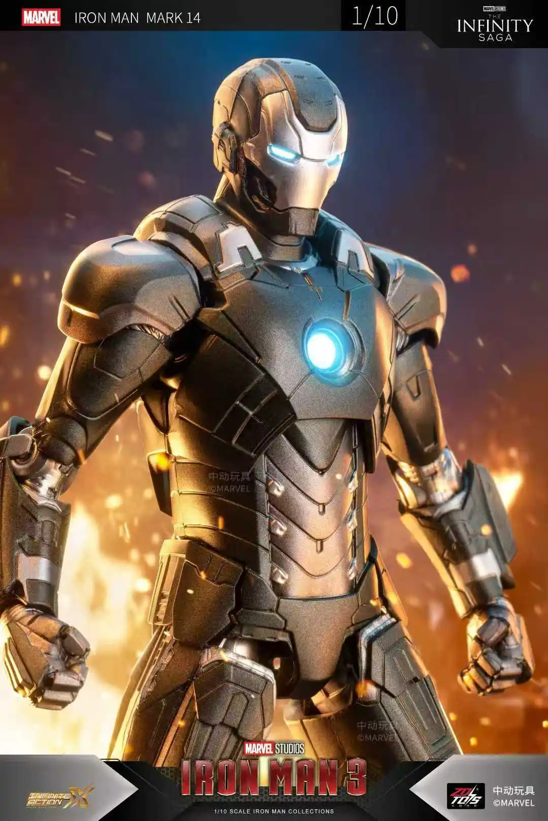 ZD Toys الرجل الحديدي توني ستارك مارك MK14 MK12 MK23 MK37 MK27 ديسكو ظلال المطرقة عمل الشكل أنيمي جمع نموذج الهدايا