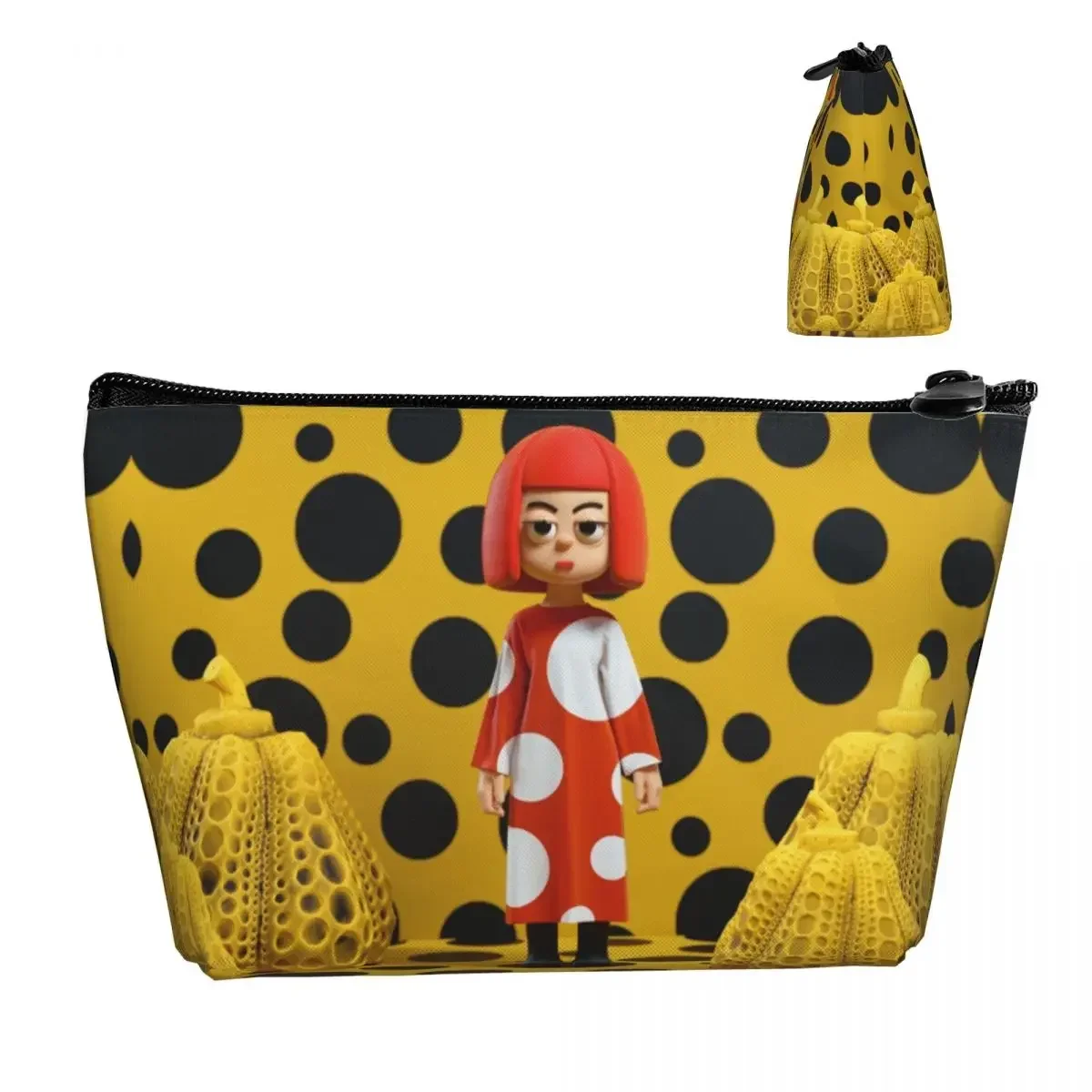 Yayoi Kusama Polka Makeup Bag Women Travel Cosmetic Organizer Cute Pumpkin Storage Toiletry Bags