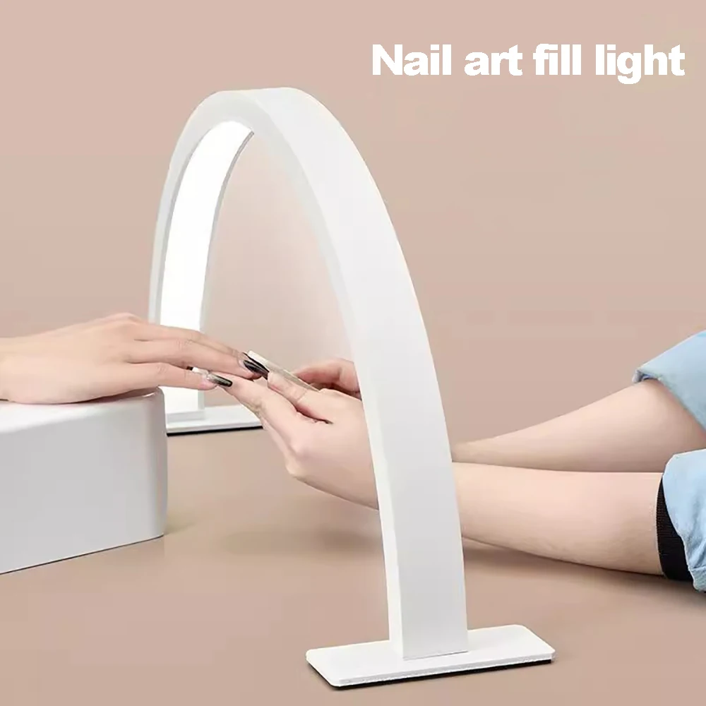 Lampe de bureau en forme de U pour salon de beauté, appareil d'éclairage LED, protection des yeux, remplissage de beauté des ongles, demi-mois