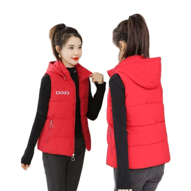 

Down Cotton Waistcoat Overcoat Female Autumn Winter Korean Version AddFfine Hair Keep Warm Vest Student Overcoat Upper Garment