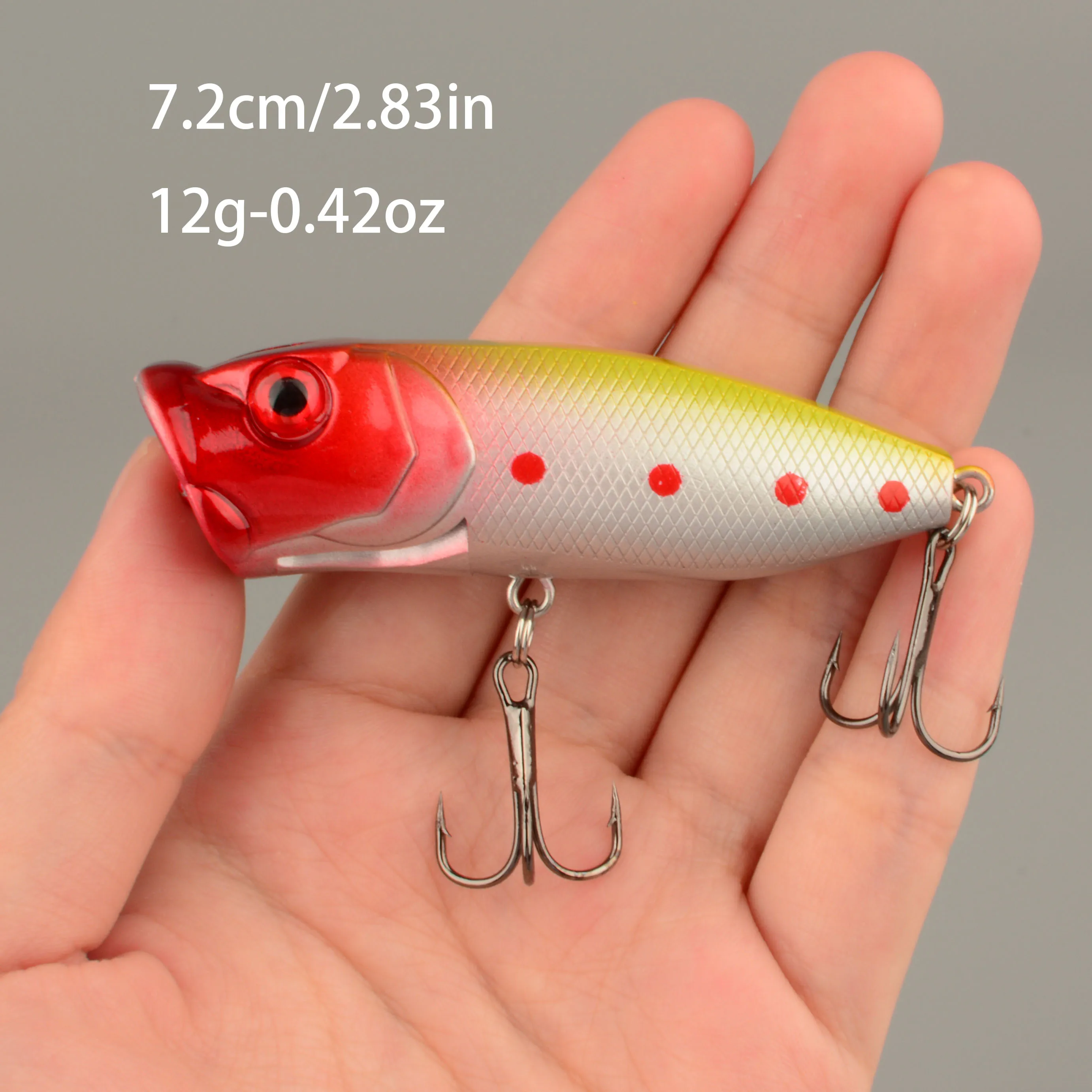 Señuelo Biónico Popper 7.2cm – Cebo Duro con Cuentas Sonoras - imagen 3