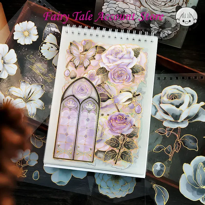 Telado Flower Material Notebook Handheld Stickers Pet Die Cutting Cute Girl Children's Stickers Picture Book