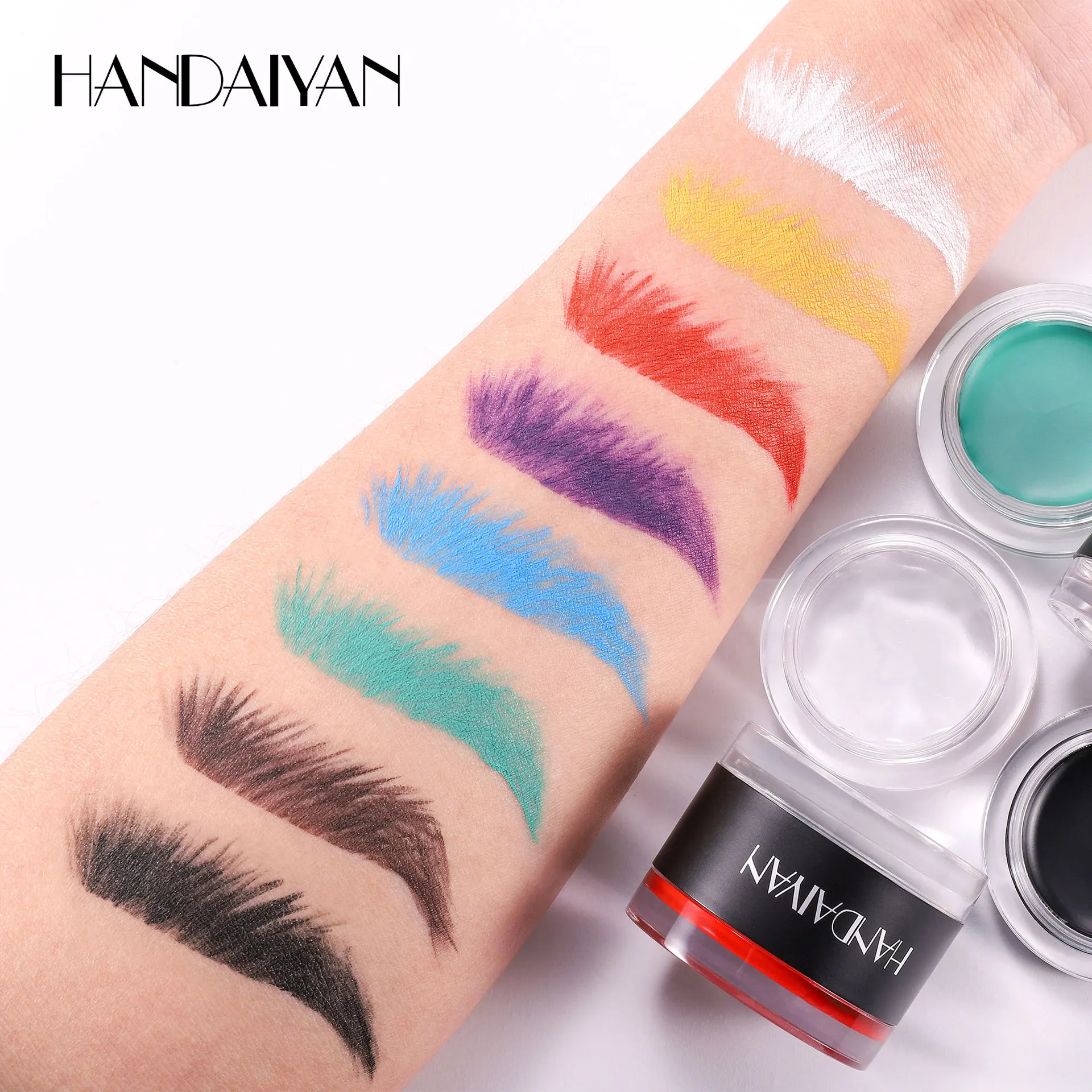 8-kleuren 2-in-1 Vaste Type Wenkbrauw Wax en Gel Crème Waterdichte Langdurige Wenkbrauw Gel Make-up Gemakkelijk te Gebruiken Als Vrouwen Gift