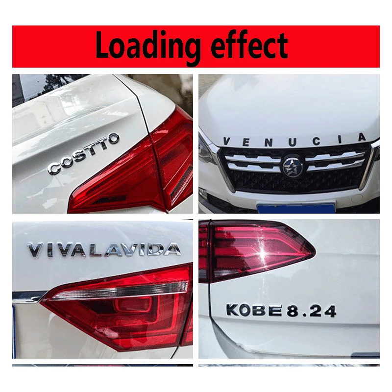 3D DIY Metal Letters Alphabet Emblem Decals Numbers Labeling Car Side Fender Sticker Rear Trunk Logo Digital Badge Accessories