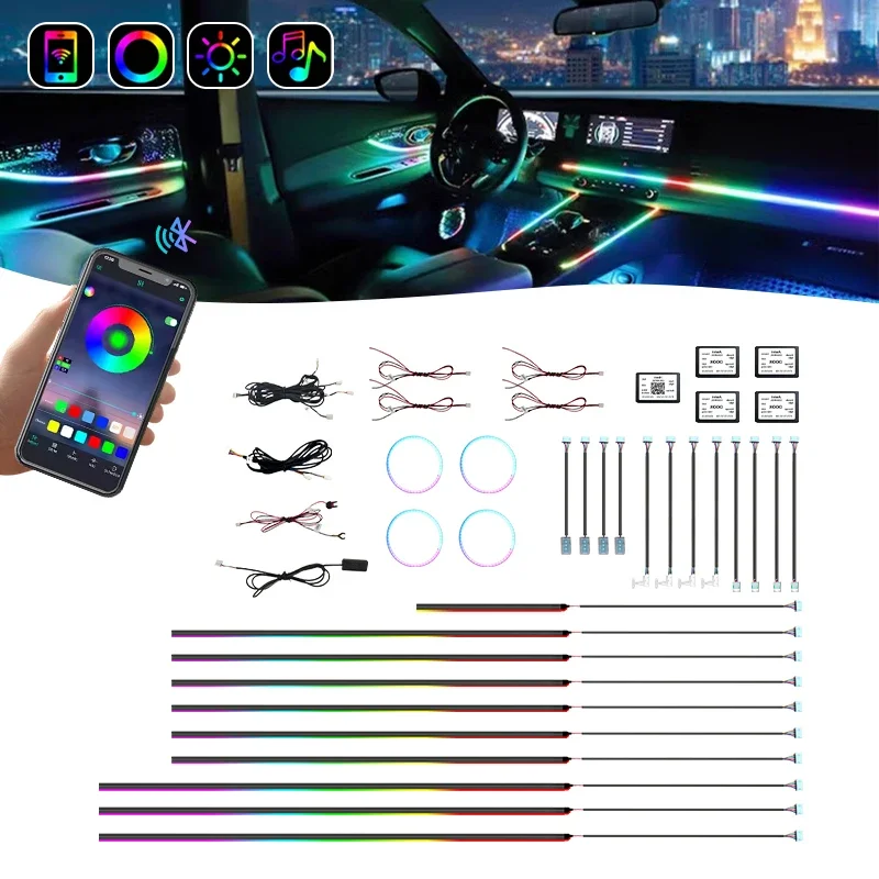 New style led strip light rgb 26 in 1/24 in 1/22 in 1 interior led lights Symphony car ambient light kit for 98% car