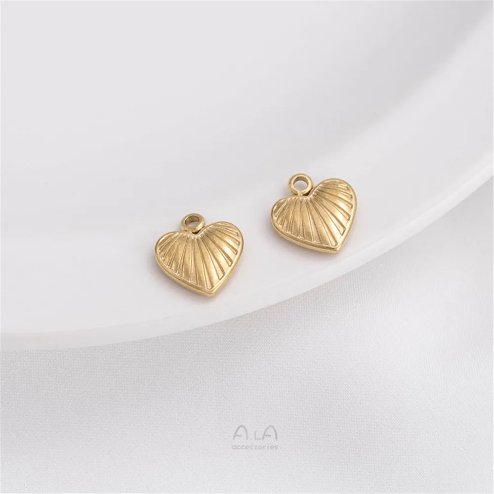 

Titanium Steel Vacuum Plated 14K Gold Three-dimensional Peach Heart Series Pendant Diy Bracelet Earrings Necklace Love Pendant