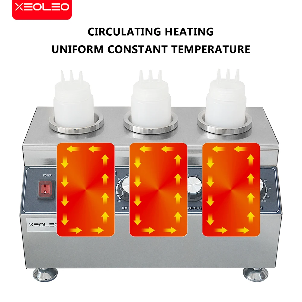 XEOLEO-calentador eléctrico de acero inoxidable para mermelada, botella de leche y Chocolate de Triple cilindro, 240W, para mermelada