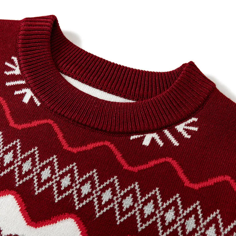 Factory direct sales of new autumn and winter European and American children's Christmas deer sweater boys and girls baby botto