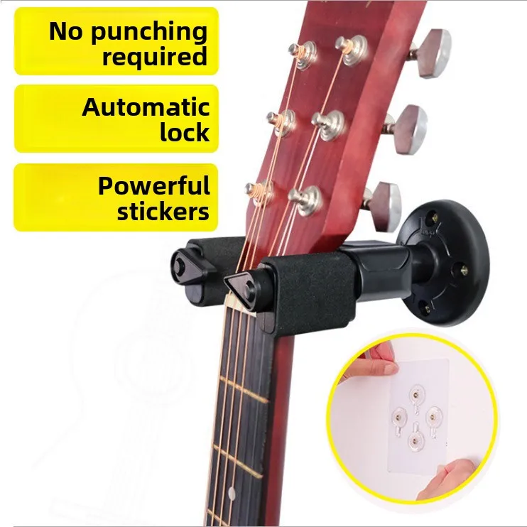 

avi Auatic Lo Wood Guitar Wall Hook No Drilling Required Ukulele Folk Instrument Wall Mount Holder