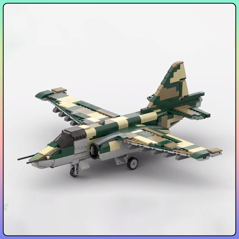 Military War MOC Sukhoi Su-25 Frogfoot 1:34 Scale Fighters Building Block Model Bricks Collection Sets DIY Toys Children's Gifts