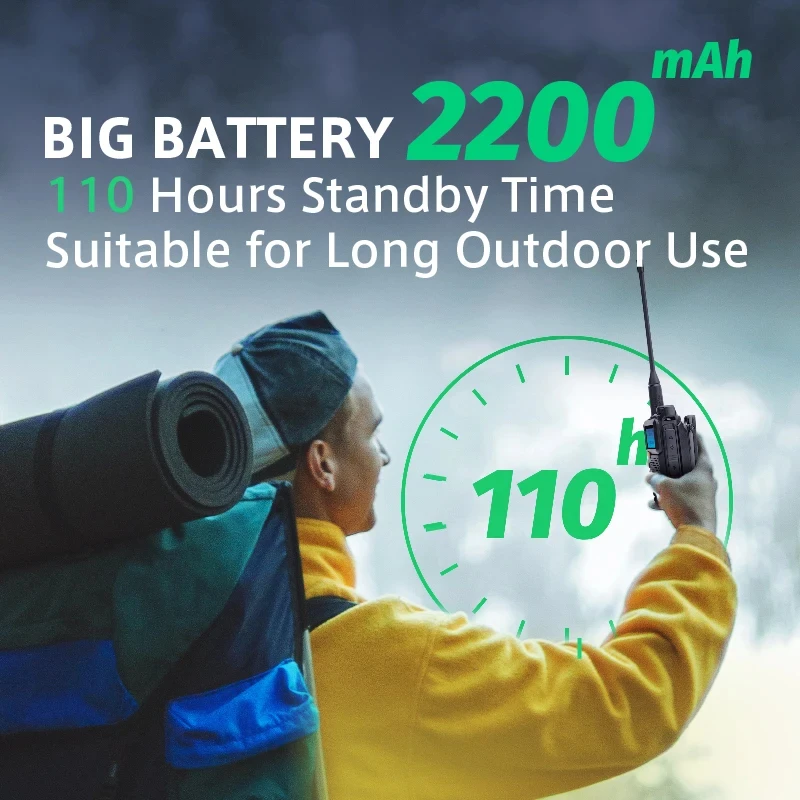 جديد Quansheng اسلكية تخاطب UV-5R PLUS UV-K5 طويلة المدى الهواء ثنائي النطاق 2-Way راديو 5 واط عالية الطاقة 2200 مللي أمبير المحمولة 200 قناة #3