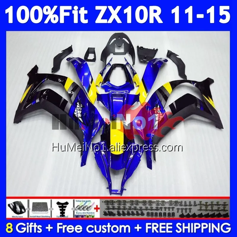 Injection For KAWASAKI NINJA ZX 1000 10R 10 Blue black R 219No.2 ZX10R 11 12 13 14 15 ZX-10R 2011 2012 2013 2014 2015 Fairing