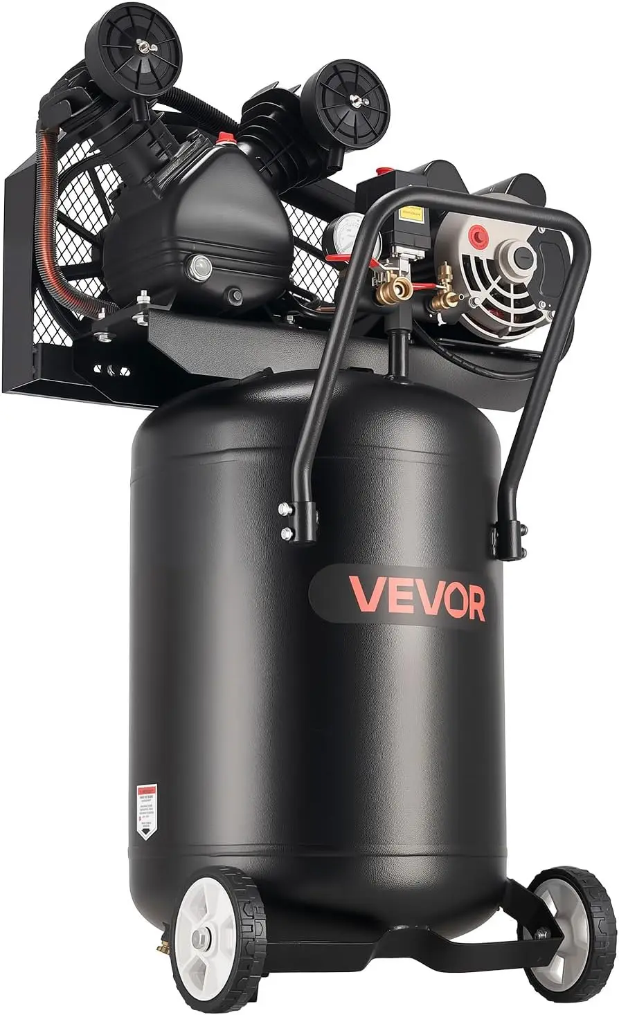 

20-Gallon Air Compressor, 2HP 6.5SCFM at 90PSI, Max 135PSI Pressure Oil-Lubricated Air Compressor Tank, Portable on Wheels for A