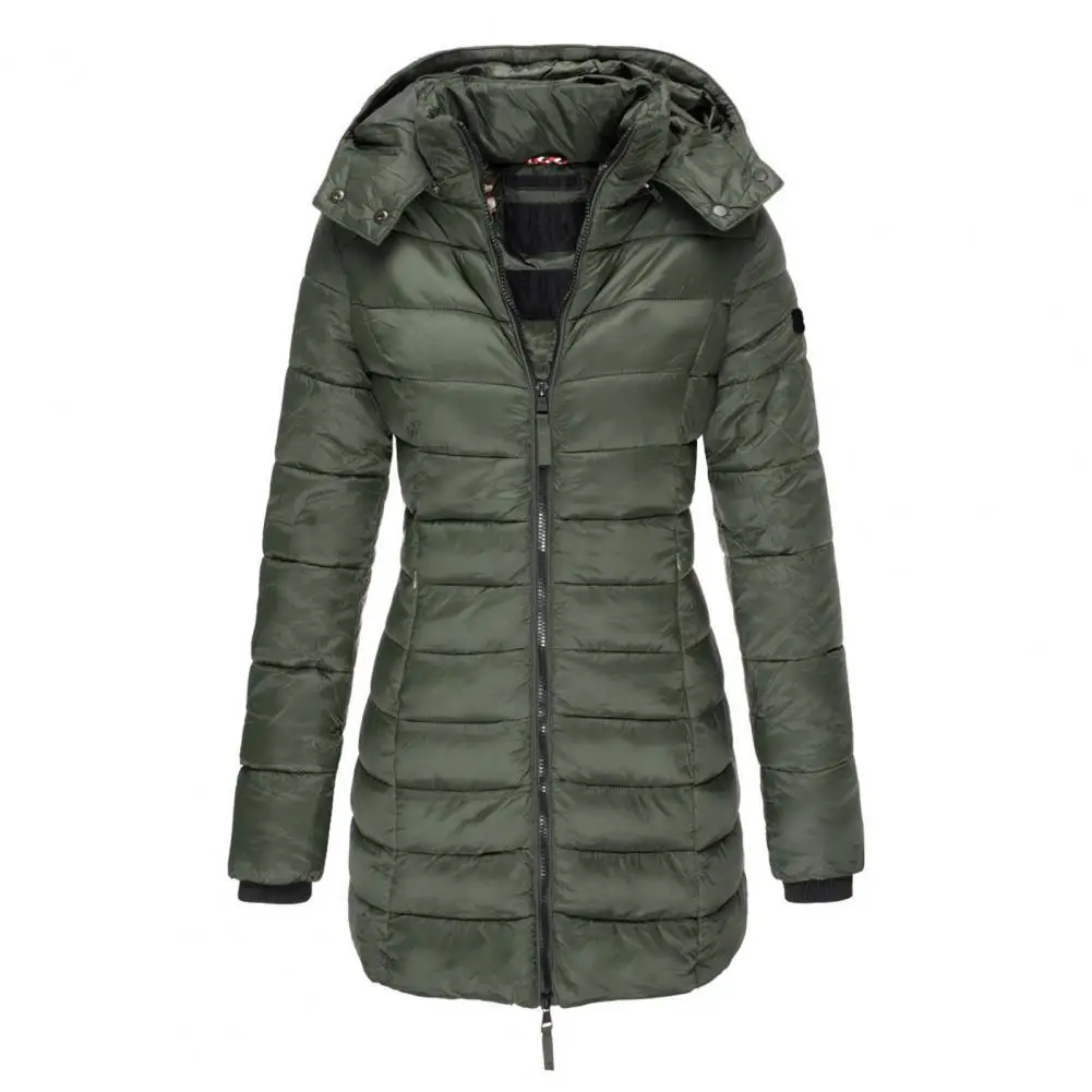 Koreaanse stijl dames katoenen jas winter warme gewatteerde jas met capuchon geribbelde manchet pull-up mouwen gewatteerde parka vrouwelijke