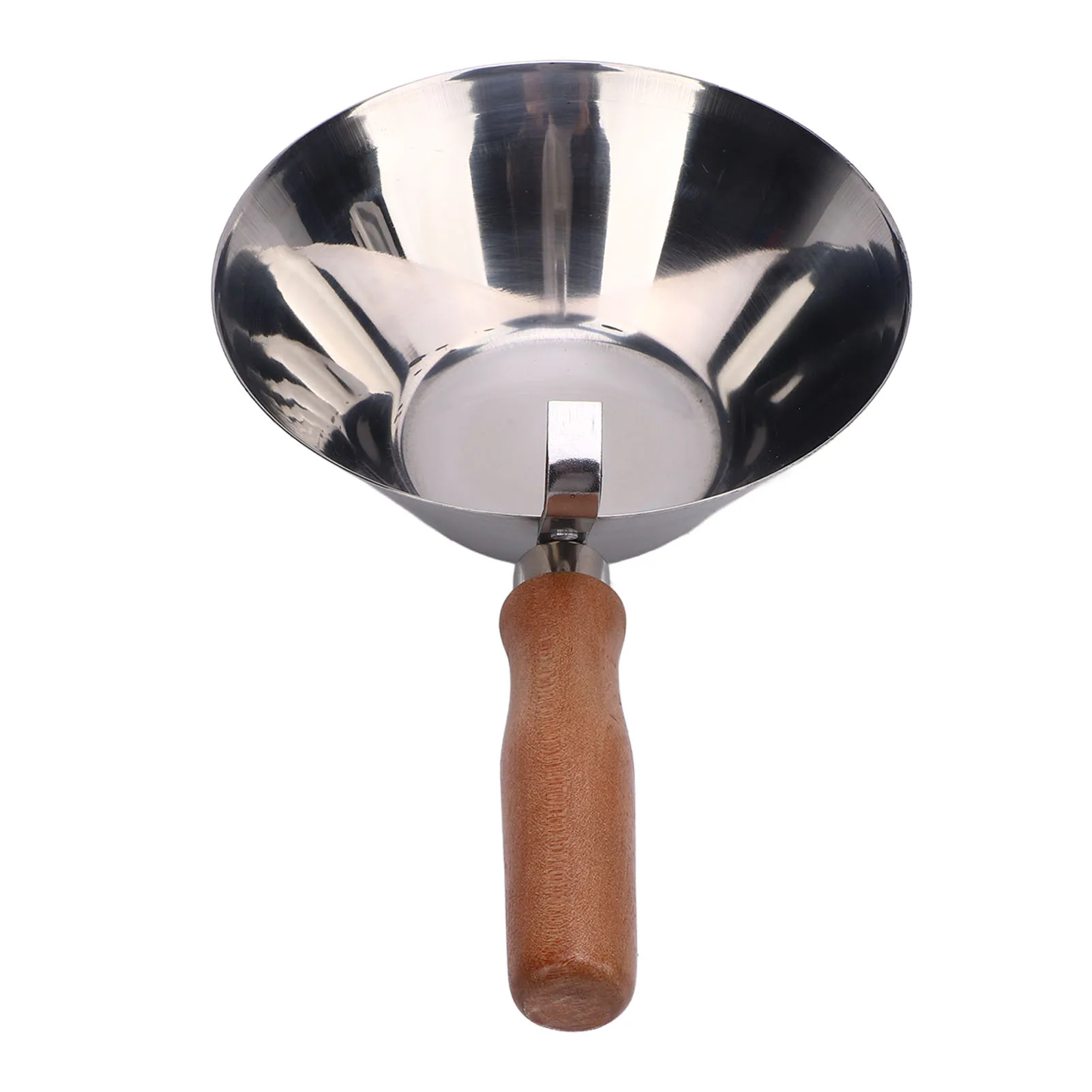 Plastering Bowl Multifunctional Stainless Steel Mud Pan with Wooden Handle Plaster Bowl for Mortar Gypsum