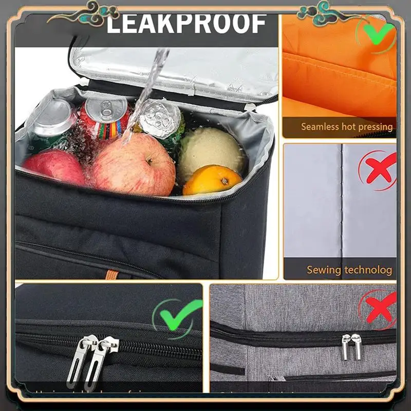 

Large Capacity Backpack Freezer Leakproof Insulated Backpack Soft-Sided Bag Food Container For Travel Beach School Durable