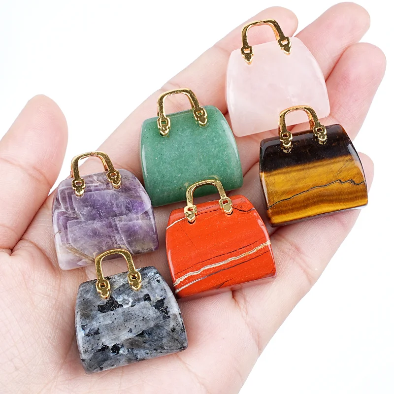 Natürliche 2,5cm Multi-Material Kristall-Mode-Tasche, Heilend, Handgefertigt als Souvenir-Geschenk – Detail 3