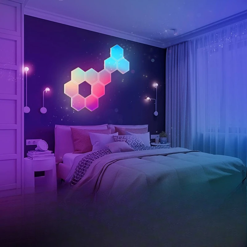 

E-sports ambient light cross-border intelligent graffiti WIFI strange light board quantum light remote control pickup splicing